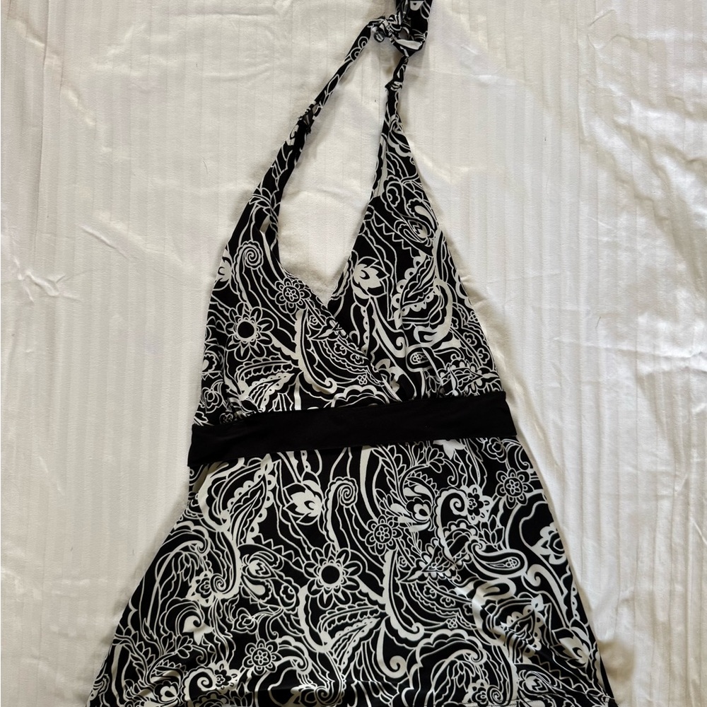 Black and White Halter Top